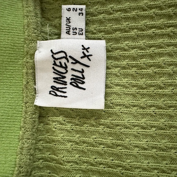 Princess Polly Green Ribbed Knit Top - Picture 3 of 4